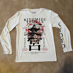 Kiyomizu Temple Kyoto Japan Long Sleeve Graphic T-Shirt Men's Medium White